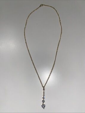 Gold Heart Crystal Delicate Necklace